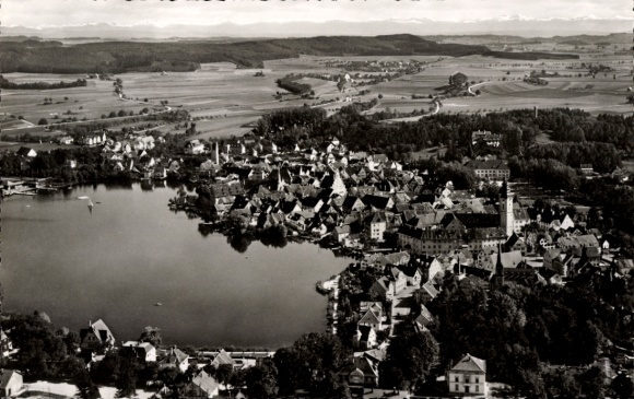 Postcard Bad Waldsee in Upper Swabia Württemberg, aerial photograph