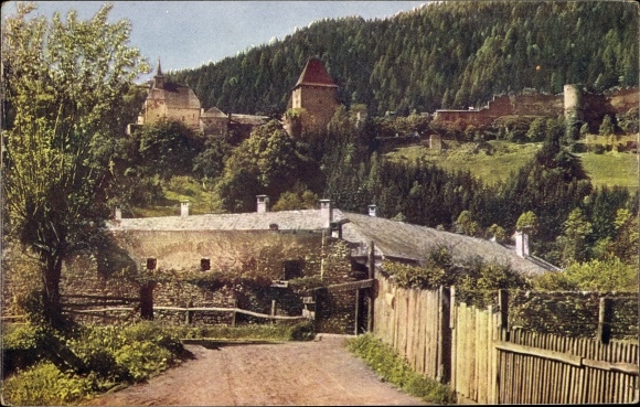 Postcard Friesach in Carinthia, ruin Petersberg