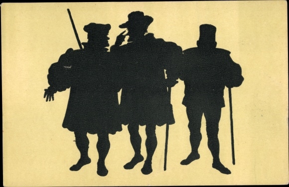 Paper cut Postcard Konewka, Paul, Die Bürger, Kunstwart No. 70