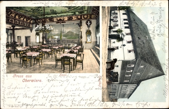 Postcard Oberwiera in Saxony, inn, hall