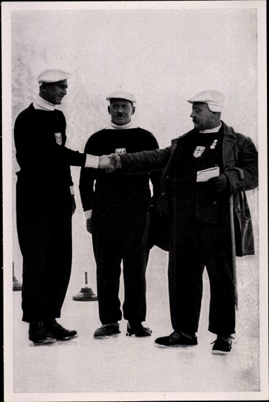 Collection picture Olympia 1936, Winter Games, Georg Edenhauser with team leader, curling