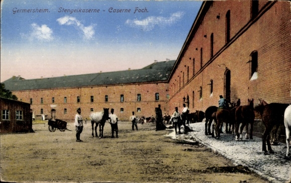 Postcard Germersheim am Rhein, Stengelkaserne, Caserne Foch