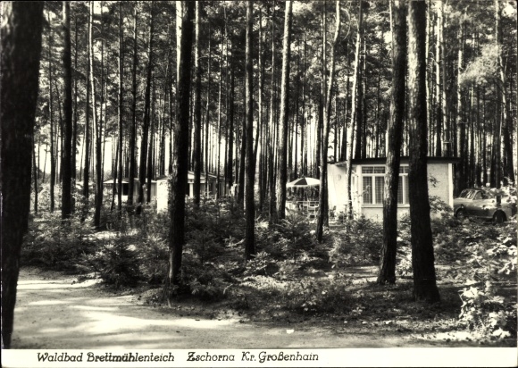 Postcard Zschorna Thiendorf in Saxony, Waldbad Brettmühlenteich