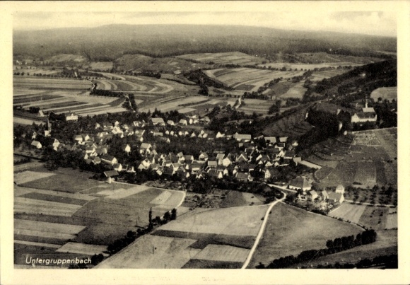 Postcard Untergruppenbach in Württemberg, aerial photograph