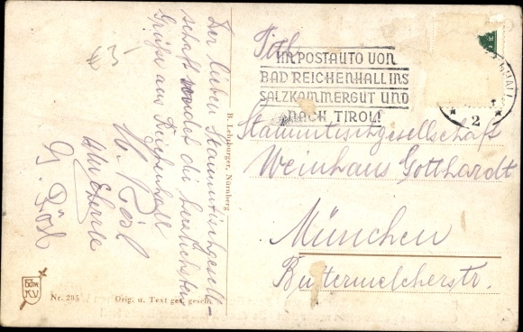 Artist Postcard Boettcher, Hans, Bad Reichenhall, latest mobile single-family home, caravan