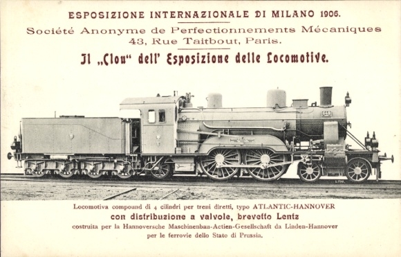 PC Esposizione Internazionale di Milano 1906, Lokomotiva, Atlantic-Hannover
