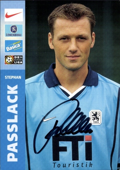 Autograph card footballer Stephan Paßlack, TSV 1860 Munich, autograph