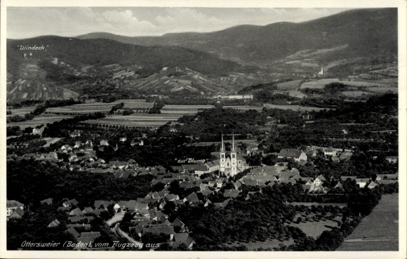 Ak Ottersweier in Baden, Fliegeraufnahme