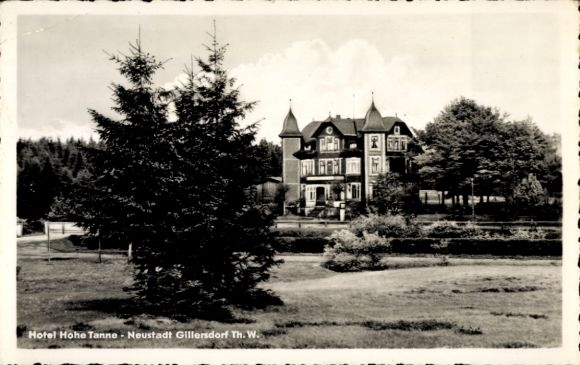 Postcard Neustadt Gillersdorf Großbreitenbach in Thuringia, Hotel Hohe Tanne