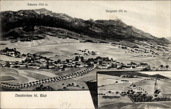 Postcard Neukirchen bei Heiligen Blut, Burgstall, Eckstein, Panorama