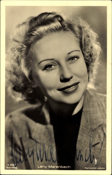 Postcard actress Leny Marenbach, Ross Verlag A 3132 1, portrait, autograph