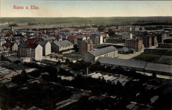 Ak Riesa an der Elbe Sachsen, Gesamtansicht