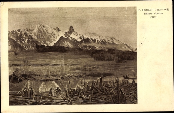 Kunstenaarskaart Hodler, F., Nature alpestre, berglandschap