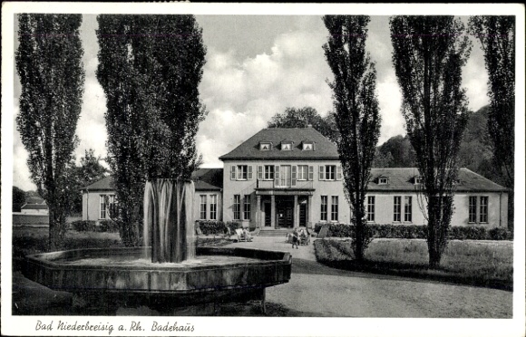 Postcard Niederbreisig Bad Breisig am Rhein, bathhouse