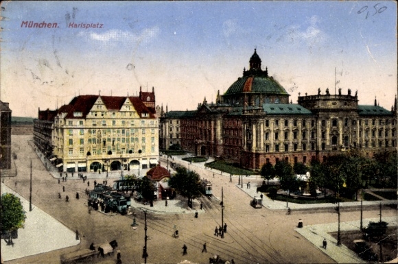 Postcard Munich, Karlsplatz