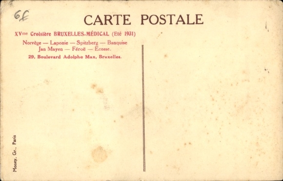 Postcard ocean liner Foucauld