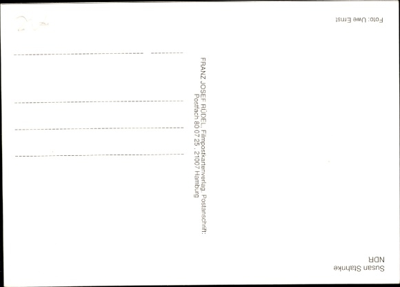 Postcard actress Susan Stahnke, portrait, autograph, ARD, Tagesschau presenter