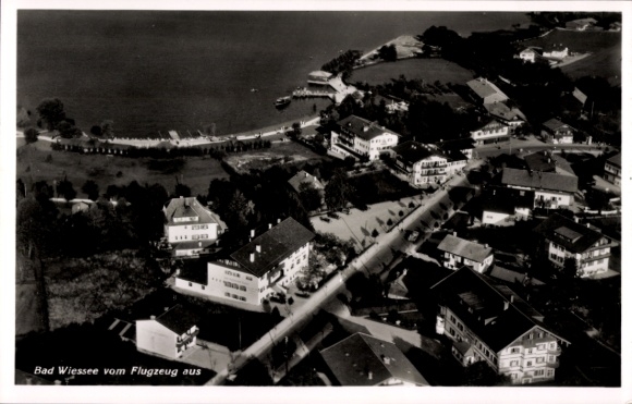 Postcard Bad Wiessee in Upper Bavaria, aerial photograph