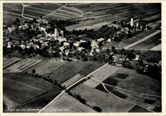 Ak Aigen am Inn Bad Füssing in Neder-Beieren, luchtfoto