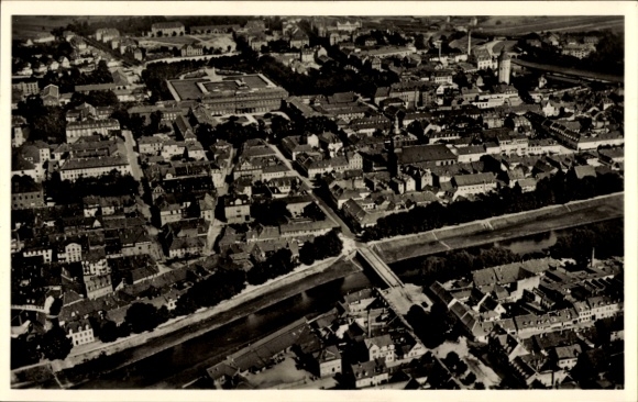 Postcard Rastatt in the Black Forest Baden, aerial photograph