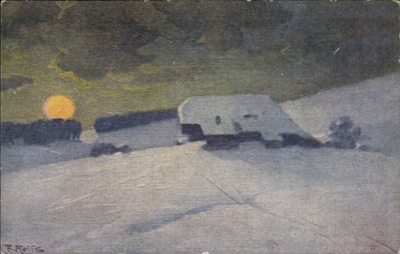 Artist Postcard Reiss, Fr., Winter in the Black Forest