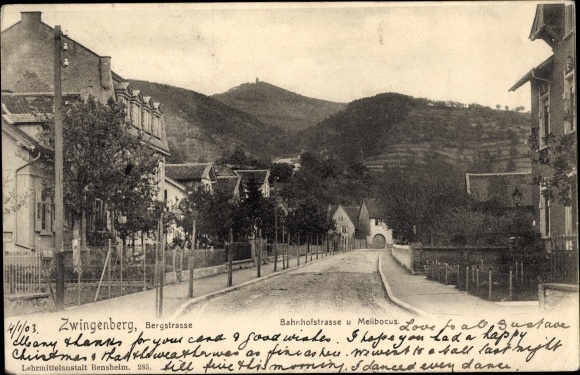 PC Zwingenberg on the Bergstrasse in Hesse, Bahnhofstrasse, Melibocus