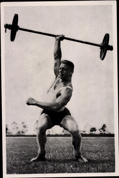 Collection picture Olympia 1936, German weightlifter Obschruf