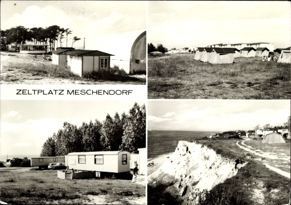 Postcard Meschendorf Ostseebad Rerik, campsite, caravan, coastal landscape