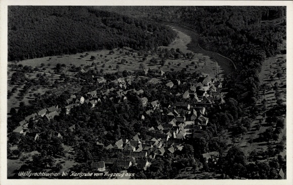 Aerial photograph of Waldprechtsweier and Malsch in Baden, Karlsruhe, 1940