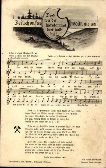 30 individual song cards, Anton Günther