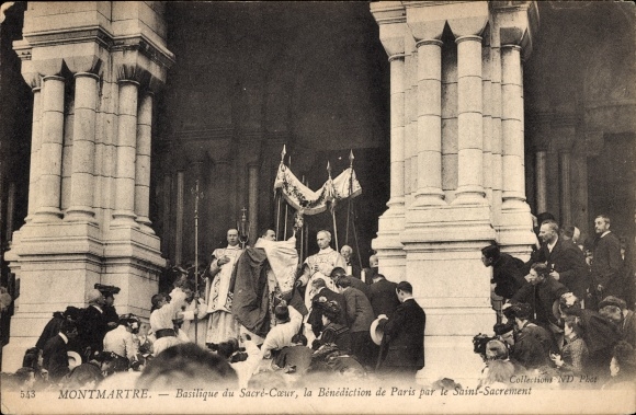 Ak Paris XVIII. Viertel Buttes-Montmartre, Basilika Sacré-Coeur, La Benediction de Paris