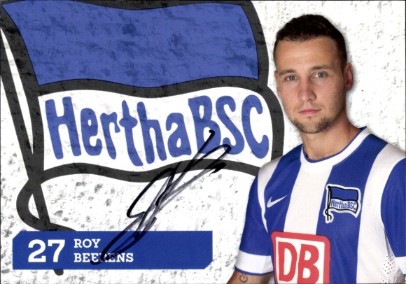 Autogrammkarte Fußballer Roy Beerens, Hertha BSC, Autogramm