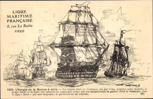 Artist PC Ligue Maritime Francaise, l'Apogee de la Marine a voile, 1830