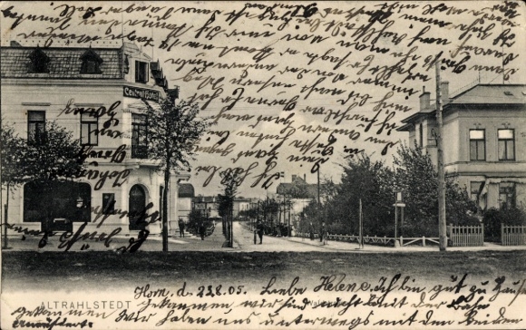 Postcard Hamburg Wandsbek Rahlstedt Altrahlstedt, Centralhotel, street section