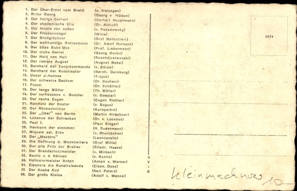 PC Kleinmachnow in Brandenburg, inn Franz Grothe, sizes of the past, portraits