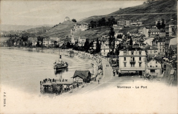 KP Montreux, kanton Vaud, Szwajcaria, port, parowiec
