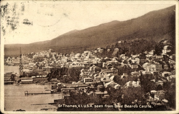 Postcard Saint Thomas US Virgin Islands, view from Blue Beard's Castle