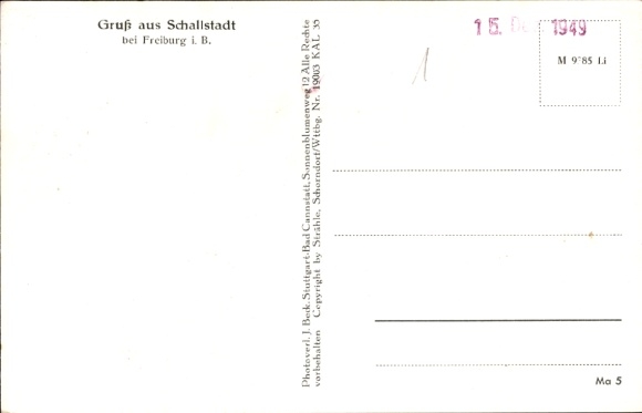 Postcard Schallstadt in the Black Forest Baden, aerial photograph