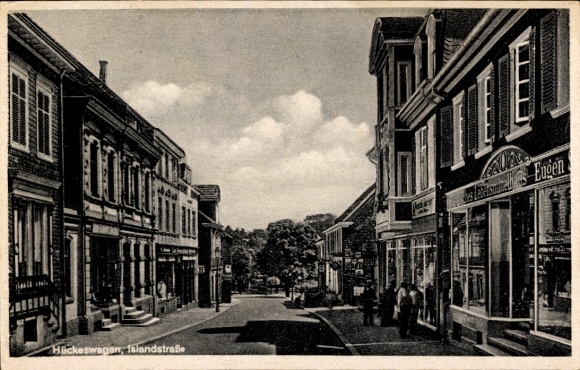 Postcard Hückeswagen in the Oberbergischer Kreis, Islandstraße, shops
