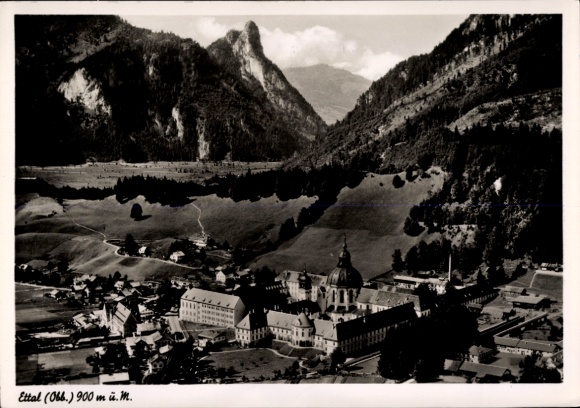 Ak Ettal Oberbayern, Fliegeraufnahme