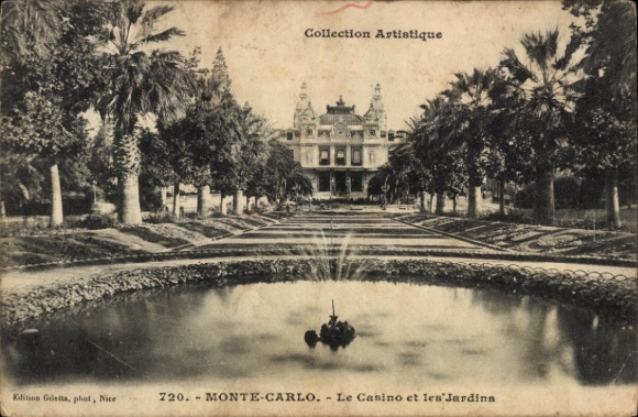 Ak Monte Carlo Monaco, Casino mit Gärten