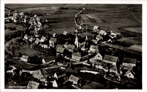 Postcard Wolterdingen in Baden Donaueschingen Black Forest, aerial photograph