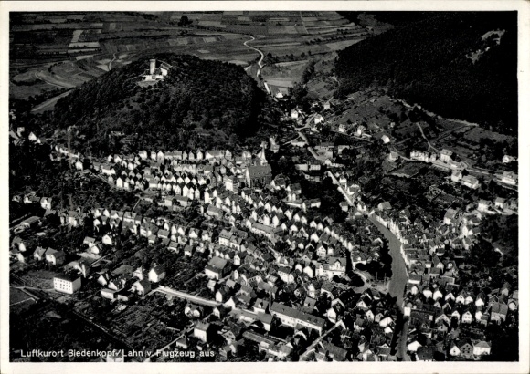 Postcard Biedenkopf on the Lahn, aerial photograph