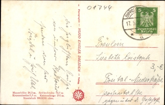 Postcard Paulsdorf Dippoldiswalde in the Eastern Ore Mountains, Malter Dam, Seeblick lido, steamer