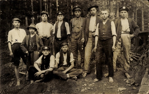 Foto Ak Arbeitsdienst in den Vogesen, Straßenbau, 1916/1917