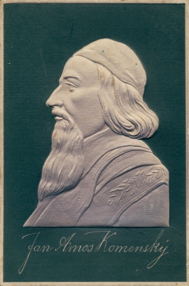 Relief PC Jan Amos Komensky, Johann Amos Comenius, theologian, philosopher, portrait