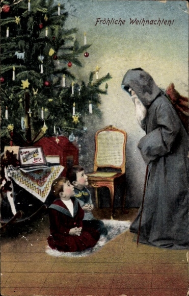 Ak Frohe Weihnachten, Weihnachtsmann, Kinder
