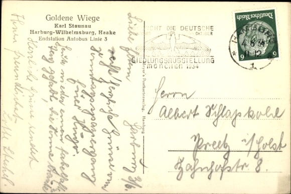 Ansichtkaart Hamburg Wilhelmsburg, Restaurant Goldene Wiege