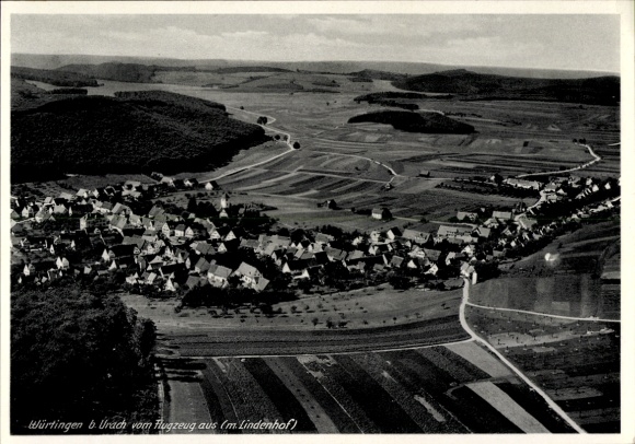 Postcard Würtingen St. Johann Swabian Alb Württemberg, aerial view of vineyards, landscape, small