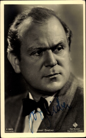 Postcard actor Josef Sieber, portrait, Ufa Film, Ross Verlag A 2987 1